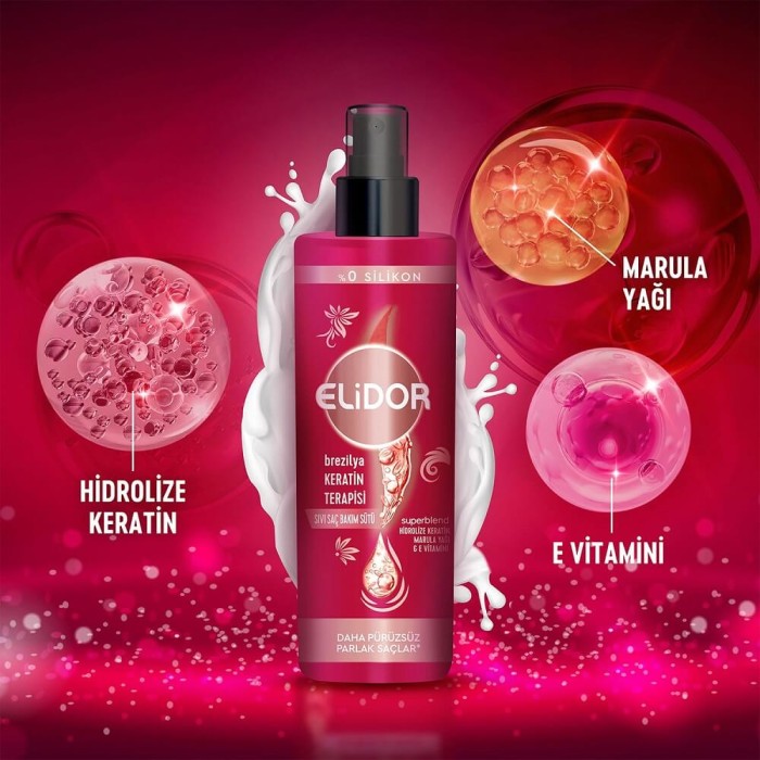 Elidor Brezilya Keratin Terapisi Sıvı Saç Bakım Sütü 200 Ml