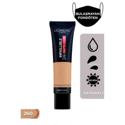 Loreal Paris Makyaj - L'Oréal Paris Infaillible 24H Matte Cover Foundation 260 Golden Sun