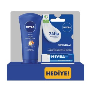 Nivea - Nivea Yoğun Nemlendirici El Bakım Kremi 75 Ml + Nivea Original Care Dudak Koruyucu Original