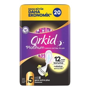 Orkid - Orkid Platinum Dörtlü Paket Hijyenik Ped Gece Ekstra Plus 20'li