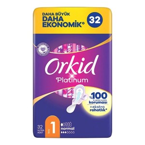 Orkid - Orkid Platinum Dörtlü Paket Hijyenik Ped Normal 32'li