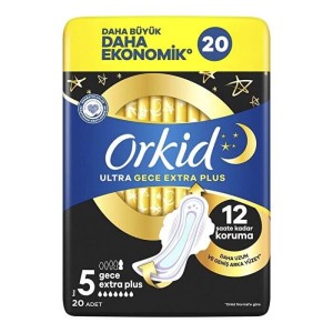 Orkid - Orkid Ultra Ekstra Dörtlü Paket Hijyenik Ped Gece Ekstra Plus 20'li